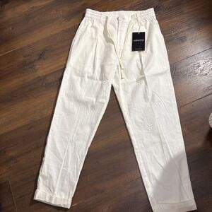 Gingtto Linen Pants Cream Men's Size 30 X 26 NWT